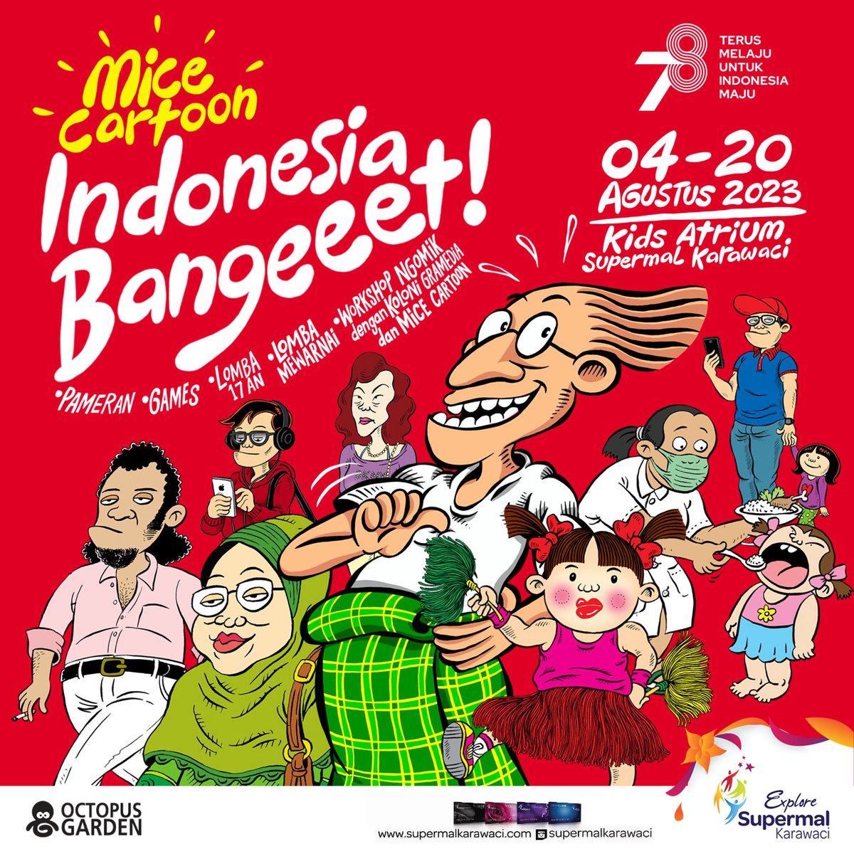 Kolaborasi <a href="/supermalkrwci/">Supermal Karawaci</a> x micecartoon untuk memeriahkan Hari Ulang Tahun Kemerdekaan Republik Indonesia. Masyarakat sekitar Karawaci dan Tangerang segera merapat dong😁 besok sudah dimulai, 4 Agustus s/d 20 Agustus 2023! #indonesiabangeeet #supermalkarawaciXmicecartoon