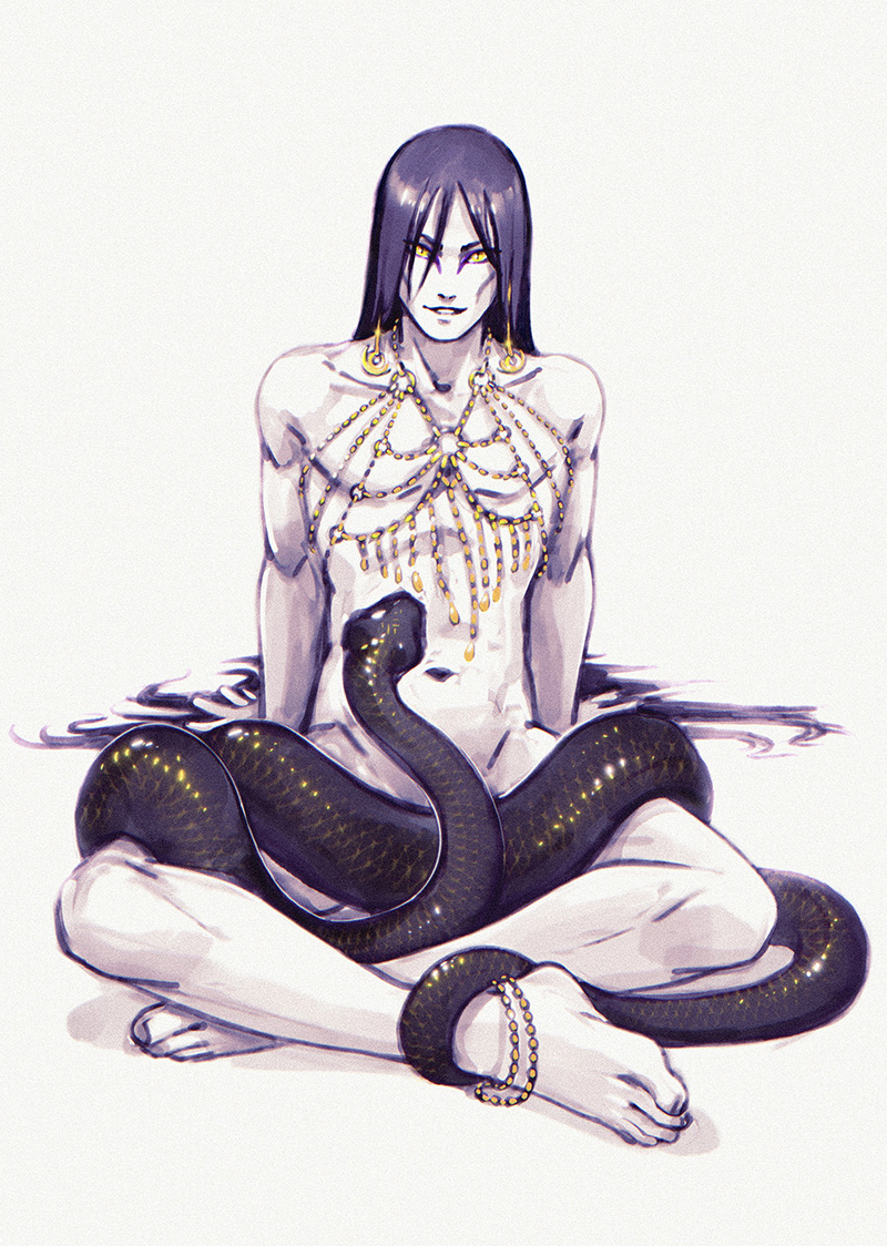 nerioneraso's tweet photo. Orochi for a 'Fandom kombat - 2023' competition, 'Byronic Heroes and Villains' team.  
I think it's the best #Orochimaru I made. https://t.co/p5qyhXDkeD
