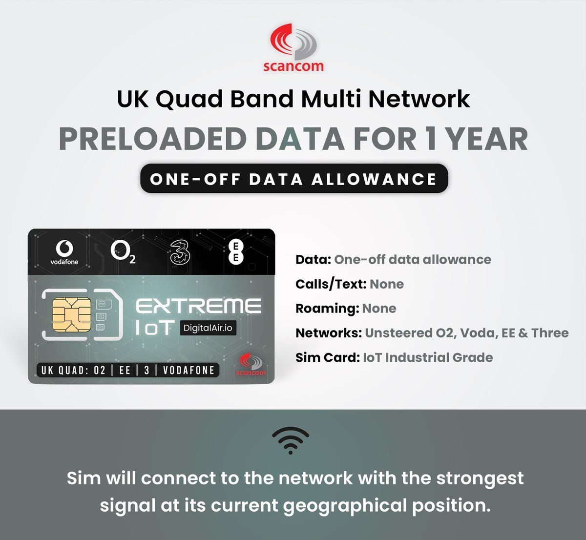 scancom's tweet photo. 📶 Stay Connected Anywhere! 🌐

Our NEW UK Multi-Network Data Bucket for 12 months

Automatically connect to the best network available, whether it's O2, Vodafone, EE, or Three, ensuring you stay connected no matter where you are.

https://t.co/Ru2TeRjsxt https://t.co/FXYanxHgMb