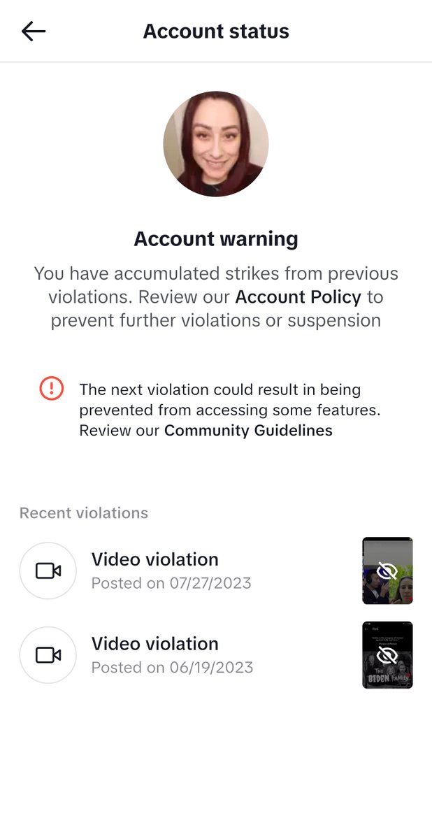 Marieabella's tweet photo. @tiktok_us @TikTokSupport 
You have unjustly closed my account. Where are my first amendment rights? I shouldn't be surprised of the one sided truths these social media sites have @RealCandaceO @michaeljknowles @imbrettcooper @libsoftiktok   @tuc https://t.co/jzOIMyrXND