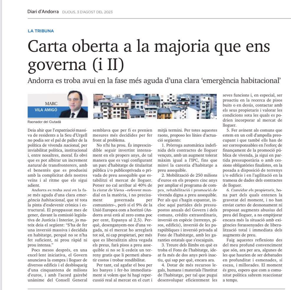 Raonador's tweet photo. Carta oberta a la majoria que ens governa (II)

👀Llegeix-la al @diariandorra o aquí👉🏻 https://t.co/qGq0hefpsD https://t.co/Zap37xf38n