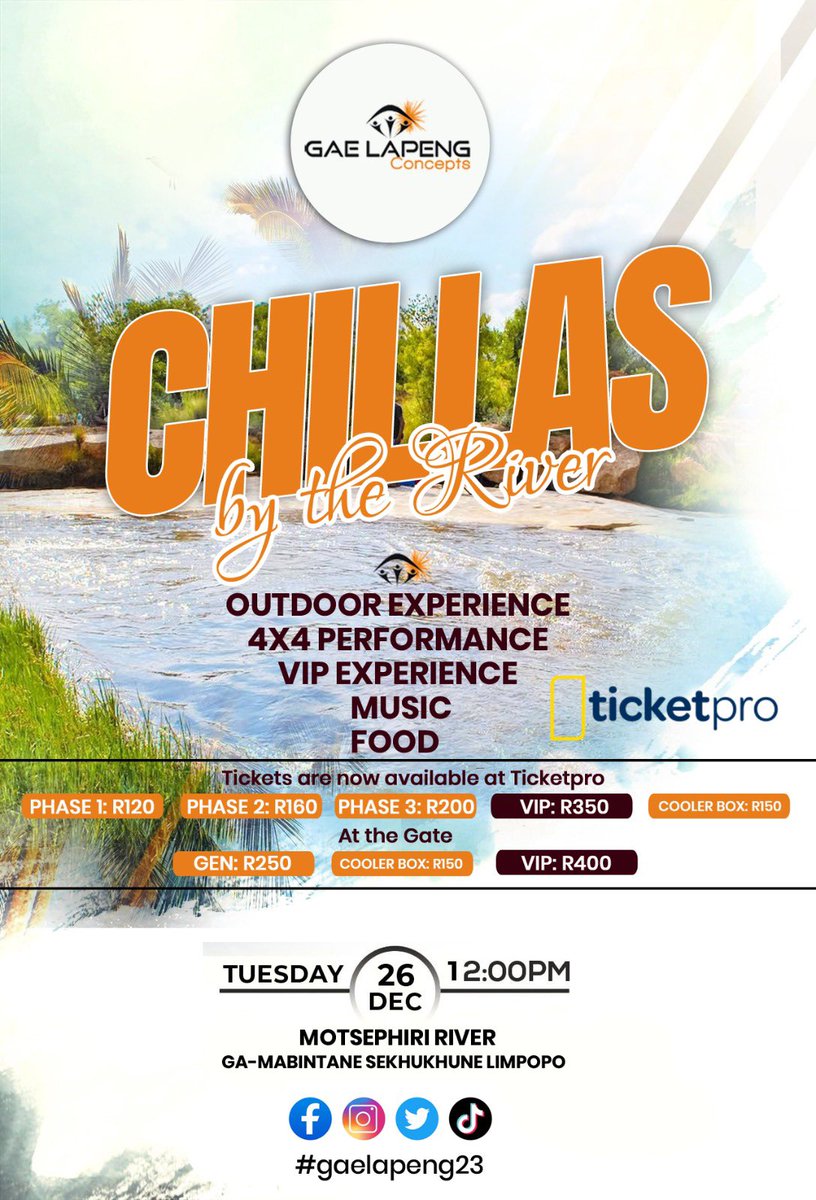 gae_lapeng's tweet photo. #gaelapeng23 TICKETS ARE AVAILABLE FOR PURCHASE.
#sekhukhune #limpopo #events #BreakingNews https://t.co/OEhIZ4ToZt