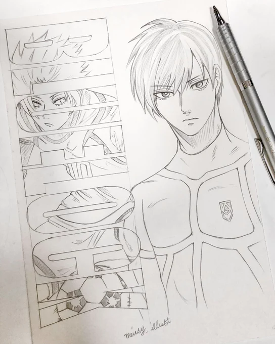 もう1枚下書き⚽️💙🔐 下まつ毛兄弟👬…の、つもり💦