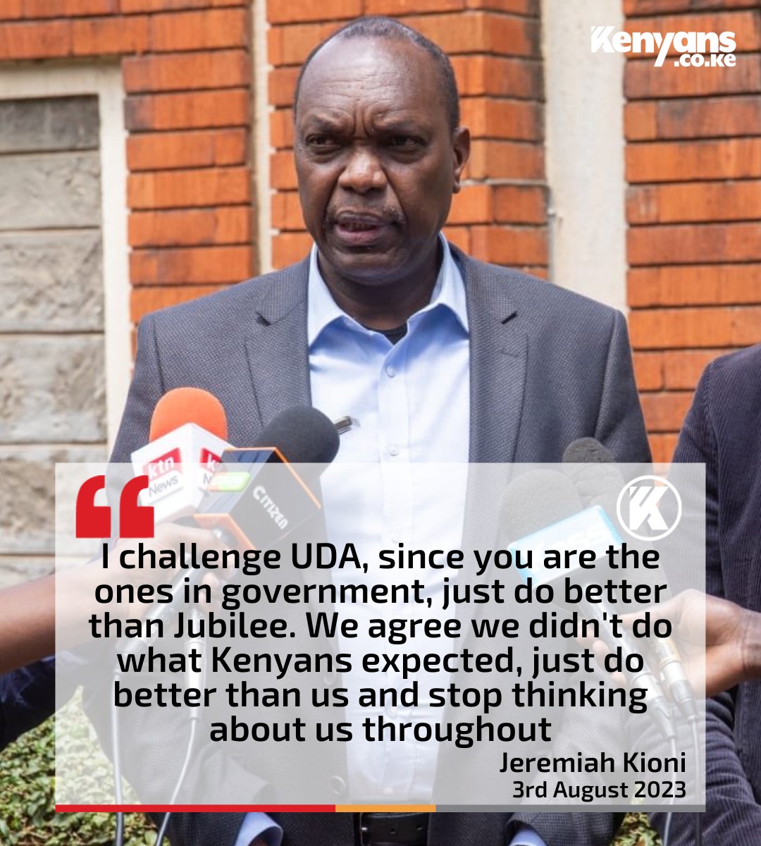 Kenyans's tweet photo. I challenge UDA, since you are the ones in government, just do better than Jubilee - Jeremiah Kioni https://t.co/4lHFCpdVGo