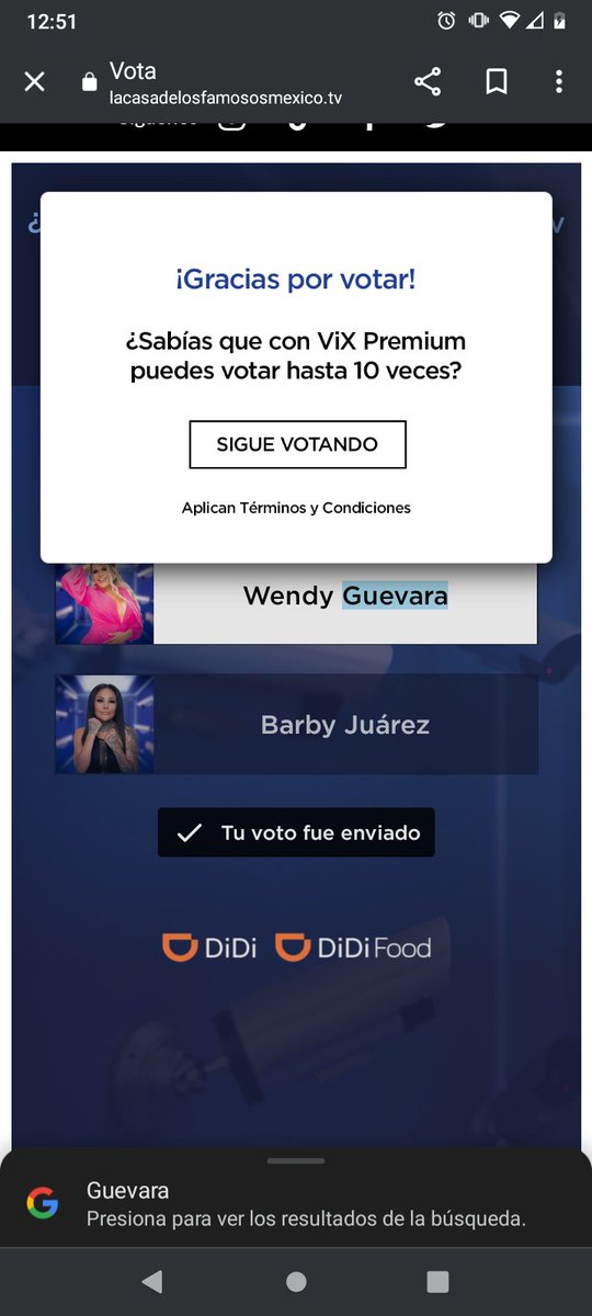 ElsaTrevi666's tweet photo. #TeamWendyGuevara ya vote por la patrona 🥰, y ando dividiendo votos con la familia para Poncho y Wendy 😅#lacasadelosfamososmx #TeamWendy #TeamPoncho #TeamInfierno @LaCasaFamososMx https://t.co/AjM20rknwU
