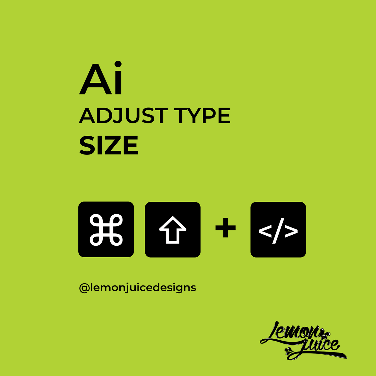 ladymuseimpact's tweet image. 🎨✨ Boost Your Design Efficiency! 🚀🔍 Say hello to the time-saving magic of Adobe Illustrator: Adjust Type Size with &quot;Command/Ctrl + Shift + &amp;lt;&quot; to decrease or &quot;Command/Ctrl + Shift + &amp;gt;&quot; to increase! 💡🍋 

#GraphicDesign #AdobeIllustrator #DesignShortcuts #LemonJuiceDesigns