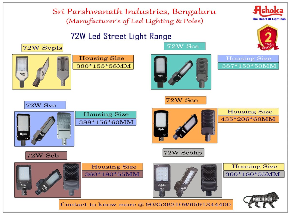 72W Led Street Light models and variants

#ashokalightings #led  #ledstreetlight #ledfloodlight #ringlight #ledlighting #polesmanufacture #independencedayindia #ashokacelebratesindependence #tricolor  #karnataka #india