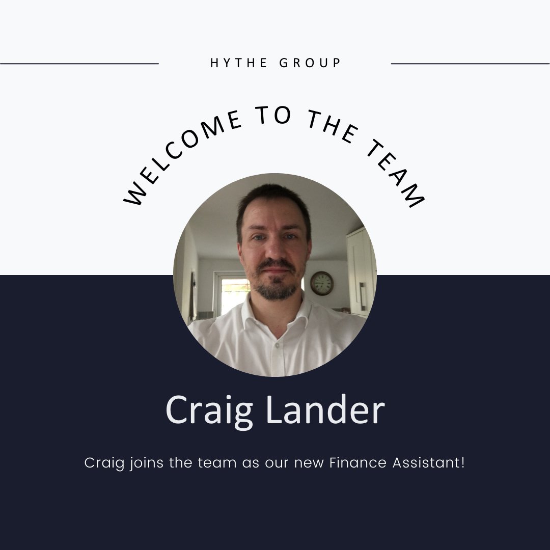 HytheGroup's tweet photo. Please join us in welcoming Craig Lander to the Hythe team! 😎 Craig joins us as a Finance Assistant. Outside of work, he enjoys spending time with his kids, playing football and hitting the gym!
#HytheGroup #business #careers https://t.co/1tEMWSZPnh