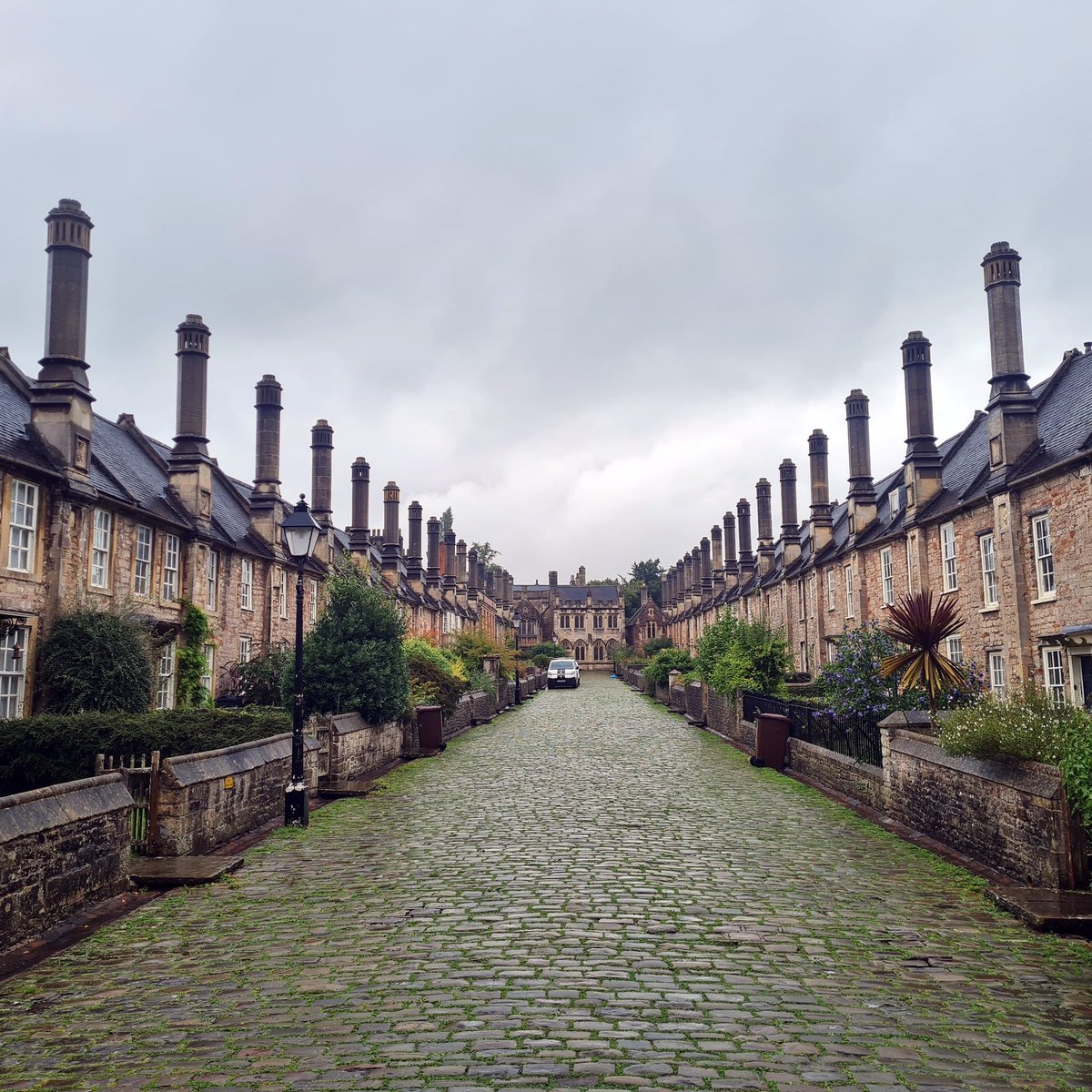 Vicars Close, Wells is thought to be the oldest surviving, purely residential street with original buildings in Europe. Construction began in 1348! Despite the rain yesterday, it was a beautiful sight!