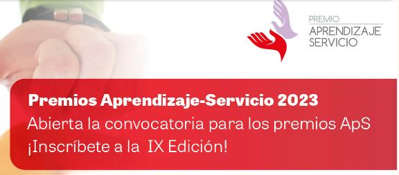 📣 ¡Abierta la convocatoria de los Premios Aprendizaje-Servicio!
Con varias categorías:
  🏃‍♀️hábitos saludables
  🚵‍♀️salud y medioambiente
  📖fomento de la lectura
 y más.
📅 Plazo hasta el 30 septiembre 2023

#ApS #PremiosApS
Información e inscripción 
👇
ow.ly/m8Ss50NZWMx