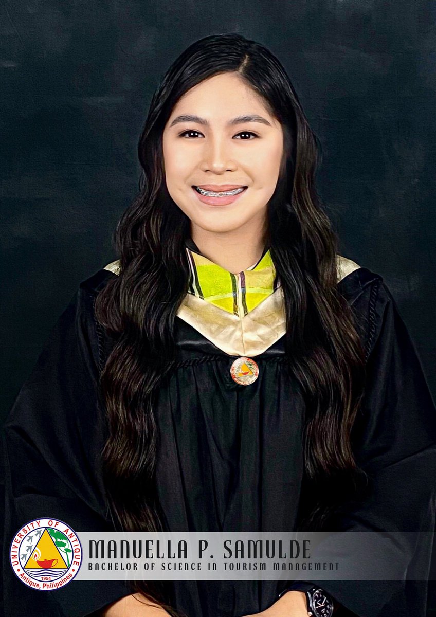 mansymansss's tweet photo. Finally, a Bachelor’s Degree Holder!

Manuella P. Samulde 
Bachelor of Science in Tourism Management! ❤️
University of Antique 
Batch of 2023 https://t.co/ykNoYZoqKe