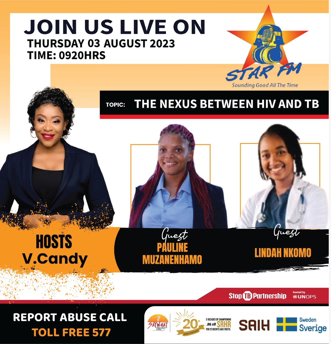 We cant start our Thursday mornings without talking about critical health issues. Today we discuss the connection between HIVand TB. This is a program you shouldn't miss.  Join us at 0920hrs live on our Facebook. 
#studentsfirst