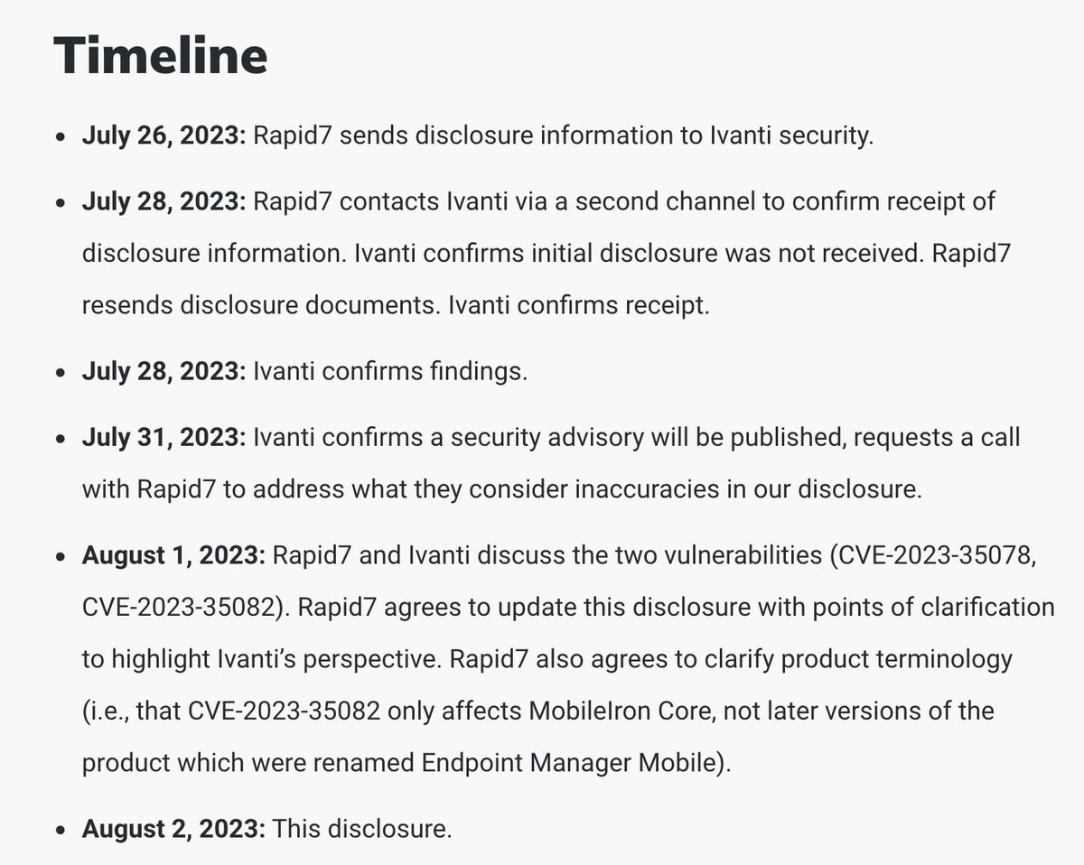 Raj_Samani's tweet photo. Our latest @rapid7 analysis details CVE-2023-35082, a new vulnerability that allows unauthenticated attackers to access the API in older unsupported versions of MobileIron Core (11.2 and below). https://t.co/044O5mRxRH #infosec #cybersecurity H/T @stephenfewer https://t.co/vpbGqTUDkV