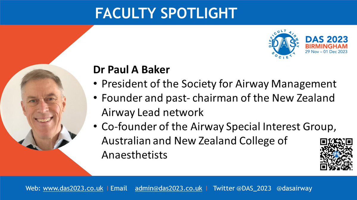 Difficult Airway Society (DAS) (@dasairway) on Twitter photo ๐น๐๐ฎ๐ฐ๐๐น๐๐ ๐๐ฝ๐ผ๐๐น๐ถ๐ด๐ต๐๐น
#DAS2023
<a href="/PaulBakerORSIM/">Paul Baker</a> from <a href="/SAMHQglobal/">SAMHQGlobal</a> will be joining us at @DAS_2023
Topic:
'What's new about CICO and eFONA in 2023? '
Register at the early bird rates & submit your abstracts here: das2023.co.uk ๐น๐๐ฎ๐ฐ๐๐น๐๐ ๐๐ฝ๐ผ๐๐น๐ถ๐ด๐ต๐๐น
#DAS2023
<a href="/PaulBakerORSIM/">Paul Baker</a> from <a href="/SAMHQglobal/">SAMHQGlobal</a> will be joining us at @DAS_2023
Topic:
'What's new about CICO and eFONA in 2023? '
Register at the early bird rates & submit your abstracts here: das2023.co.uk