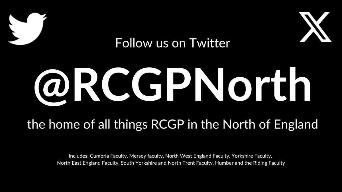 Follow us on the combined north of England twitter feed @RCGPNorth