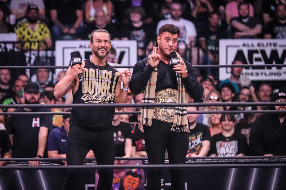 marykayfabe's tweet image. Did you know that our @AEW World Champion @The_MJF and his best friend @AdamColePro have a new tshirt out??! Get it now at @ShopAEW! #AEWDynamite #AEWDynamite200