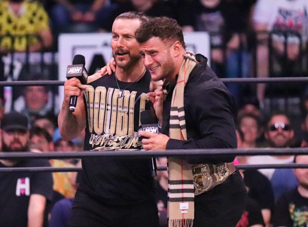 marykayfabe's tweet image. Did you know that our @AEW World Champion @The_MJF and his best friend @AdamColePro have a new tshirt out??! Get it now at @ShopAEW! #AEWDynamite #AEWDynamite200