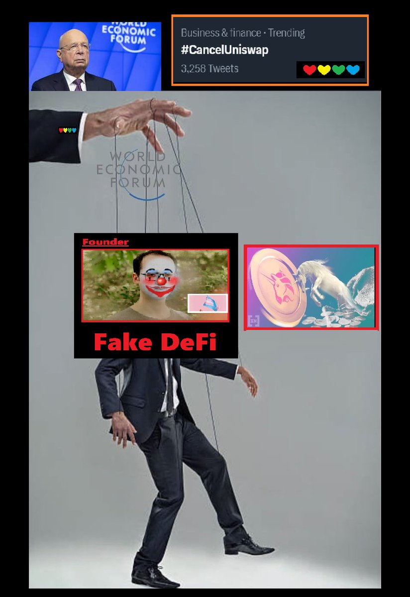 yourfriendSOMMI's tweet photo. ❤💛💚💙

#CancelUniswap is trending all over Crypto.

The people are waking up to see they are Evil.

Uniswap are backstabbers &amp; Fake DeFi.

They employ:

🔸Chainanlysis Exec (Snitching ID's to Govt)
🔸NYSE President
🔸Obama Sr. Spokesman
🔸Fed Economist
🔸Blackrock Executive https://t.co/8mVfAWXFpx