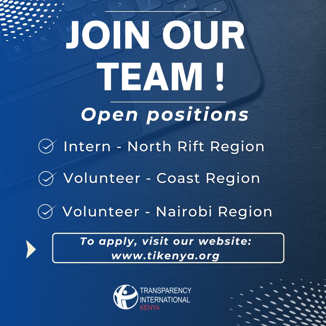 #ikokazike: Check out open positions on our website: tikenya.org/opportunities/