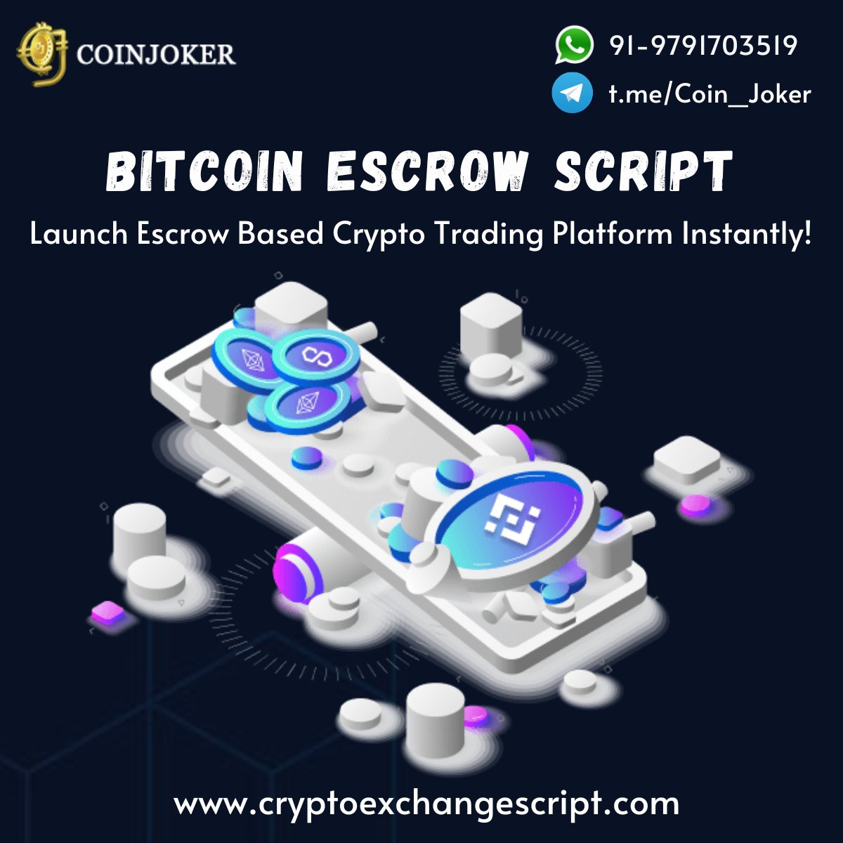 coinjoker_tech's tweet image. Secure your cryptocurrency transactions with our trusted Bitcoin Escrow Script. 
Get started today! >> tinyurl.com/3c28frkz
#bitcoinescrowscript #bitcoin #cryptoexchange #usa #brazil #uae #Business #hongkong #China #dubai #investors #startups #coinjoker #entrepreneur