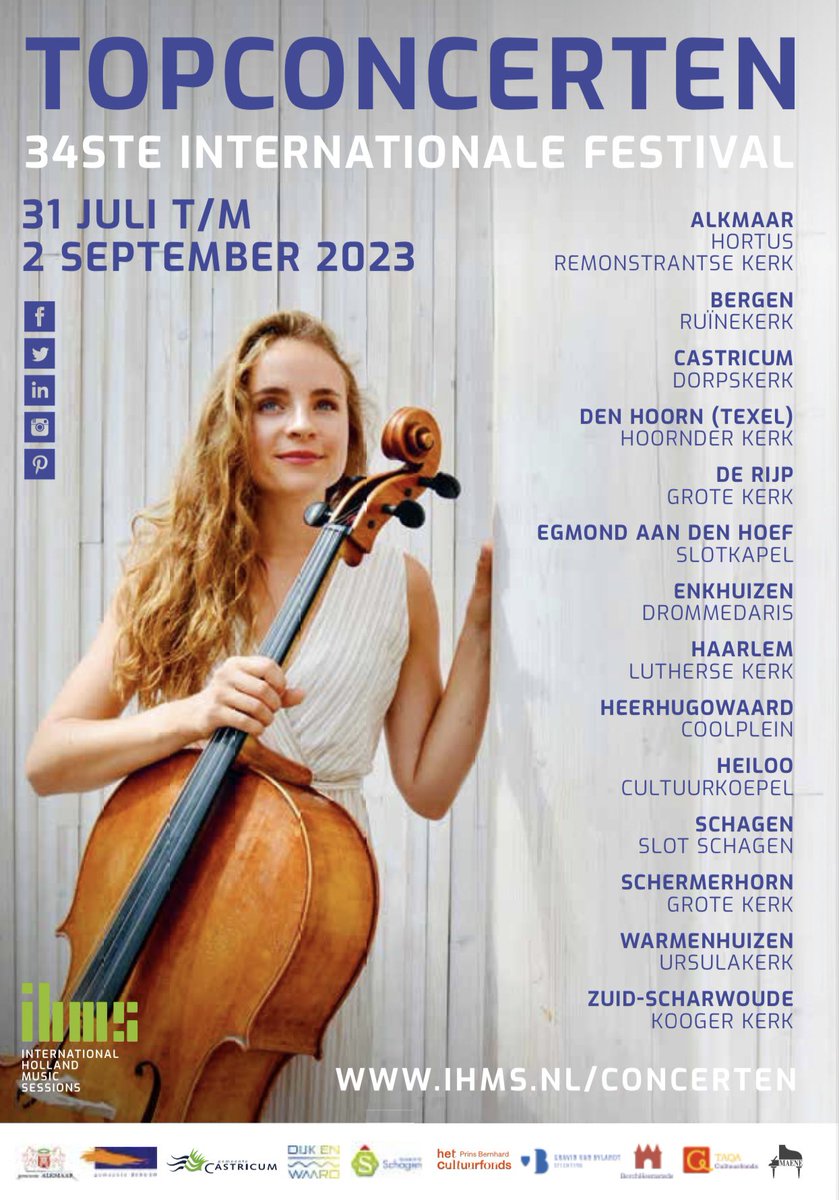 Vanavond 20u00 @TIHMS1
Remonstrantse Kerk Alkmaar

Rania Penelope Dereka, cello
Noriko Yabe, piano
Peng Lin, piano

Skrjabin, von Weber, Debussy, Bach, Brahms, van Beethoven, Rachmaninoff