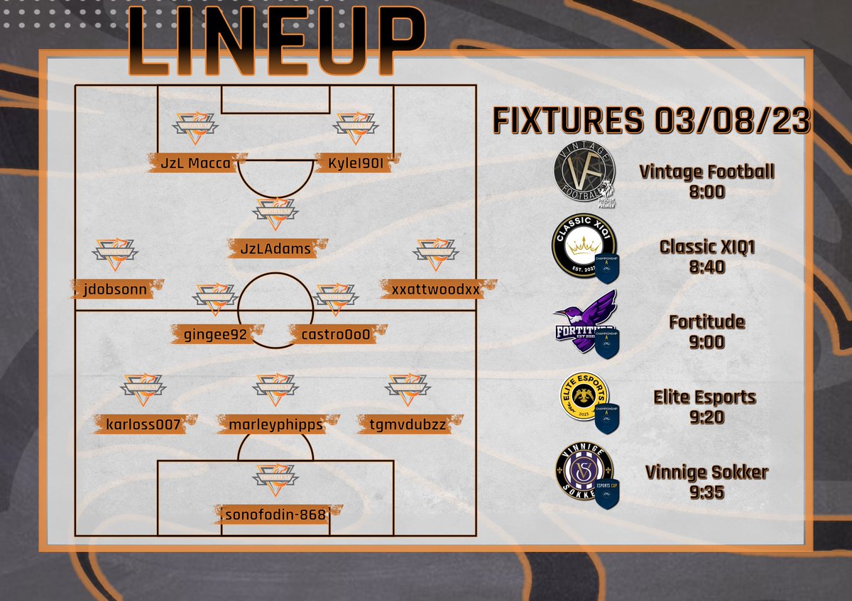 Prominent New (@prominentnew) on Twitter photo Teamsheet for tonight's 5 games
Still going strong, Tuesday performance was mixed emotions but the lads will be looking to take maximum points tonight and keep pressure on the teams above. UP THE PROM RT appreciated
<a href="/VPGEurope/">Virtual Pro Gaming | Europe</a>
<a href="/VPGUK/">VPG UK Leagues</a> Teamsheet for tonight's 5 games
Still going strong, Tuesday performance was mixed emotions but the lads will be looking to take maximum points tonight and keep pressure on the teams above. UP THE PROM RT appreciated
<a href="/VPGEurope/">Virtual Pro Gaming | Europe</a>
<a href="/VPGUK/">VPG UK Leagues</a>
