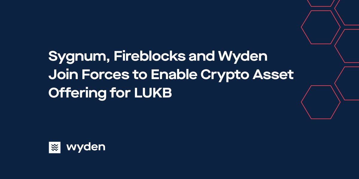 We are thrilled to announce our collaboration with @sygnumofficial and @FireblocksHQ to enable the #crypto asset offering for @LuzernerKB 🇨🇭

Read more about the fully integrated solution for trading, custody and transaction monitoring of crypto assets: wyden.io/intelligence/s…