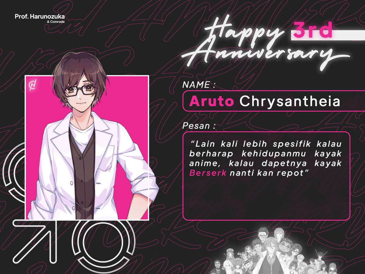 harucomrade's tweet photo. Enak ya kalau hidup kita bisa kayak di anime .... Apalagi anime yang shoujo maho π
Terima kasih ucapannya Aruto! π₯°
Happy #3rdAnnivHaruComrade!
Nantikan kehadiran kami dan tetap selalu #OneDayMoreUpgrade https://t.co/5ROdMDHFq9