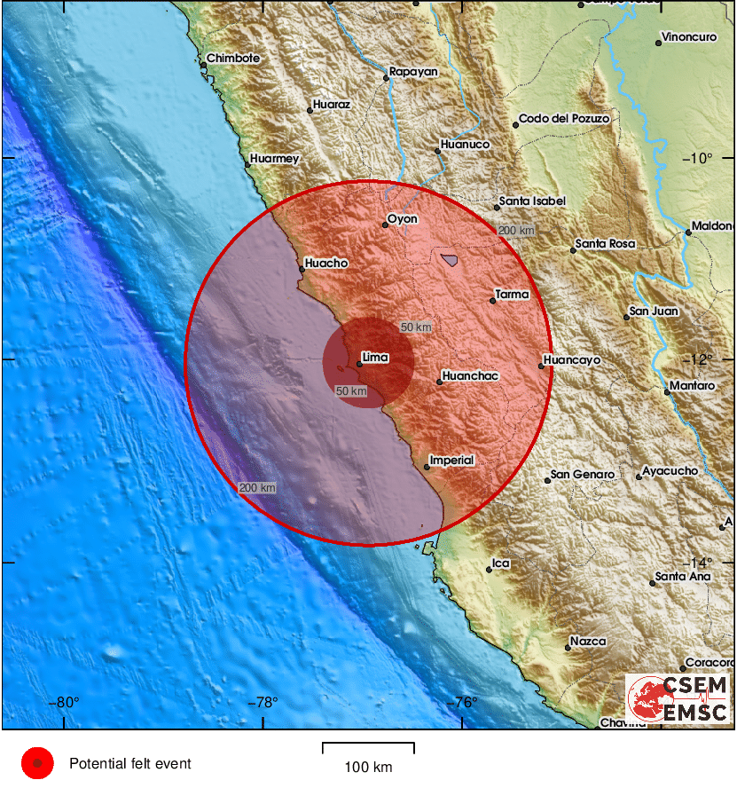 #Earthquake (#sismo) possibly felt 6 sec ago in #Peru (detected from <a href="/SismoDetector/">Earthquake Network</a>). Felt it? Tell us via:
📱emsc-csem.org/lastquake/how_…
🌐m.emsc.eu
🖥emsc-csem.org
⚠ Automatic crowdsourced detection, not seismically verified yet. More info soon!