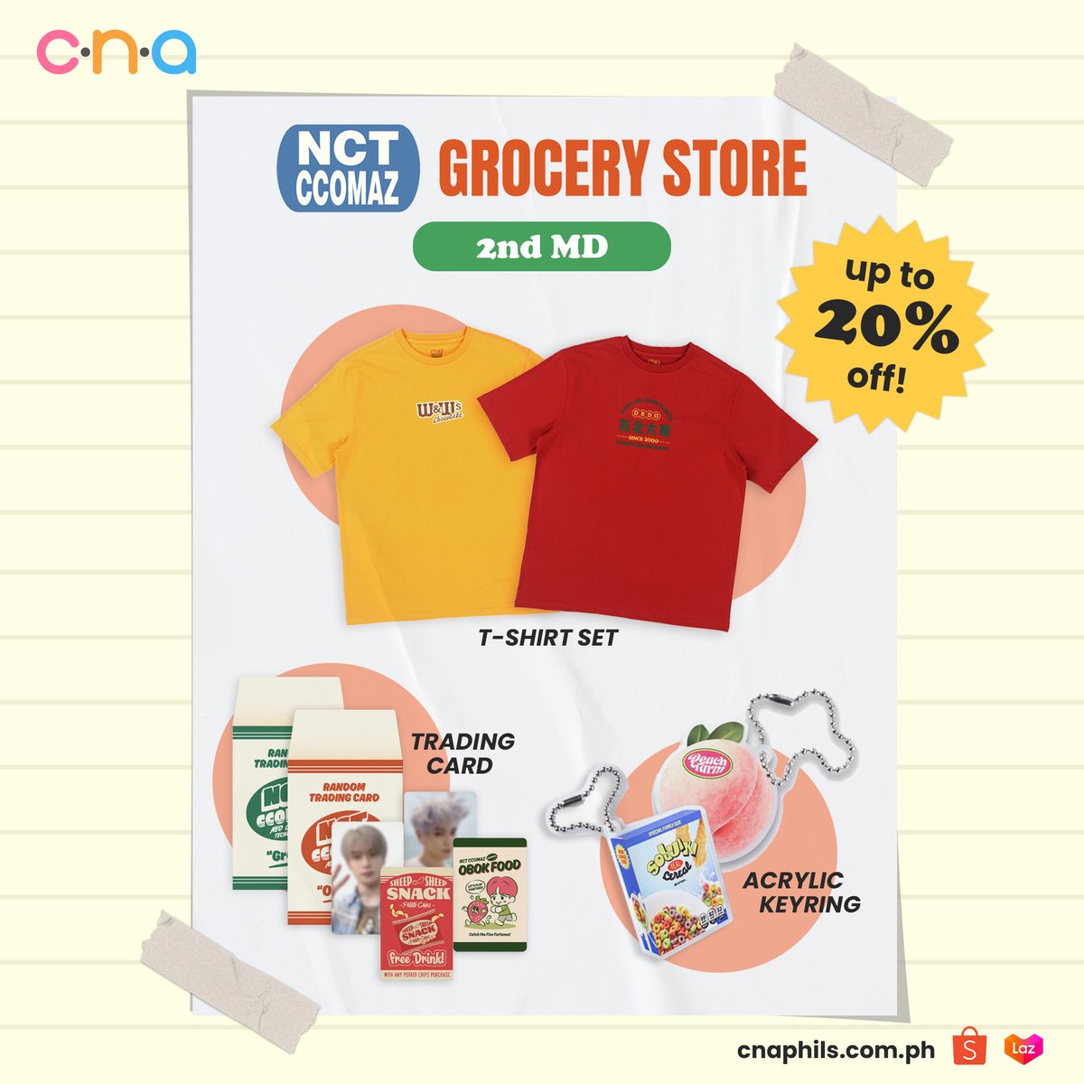 NCT CCOMAZ 2ND MD 🛒

Czennies complete your merchandise collection now! 💚
NCT CCOMAZ 2nd Merchandise are now up for grabs with up to 🏷️20% off

Get them here↷
Site: cnaphils.com.ph/index.php?rout…
Shopee: shopee.ph/mall/search?ke…
Lazada: lazada.com.ph/cna-philippine…

#NCT #NCTzen #NCTCCOMAZ