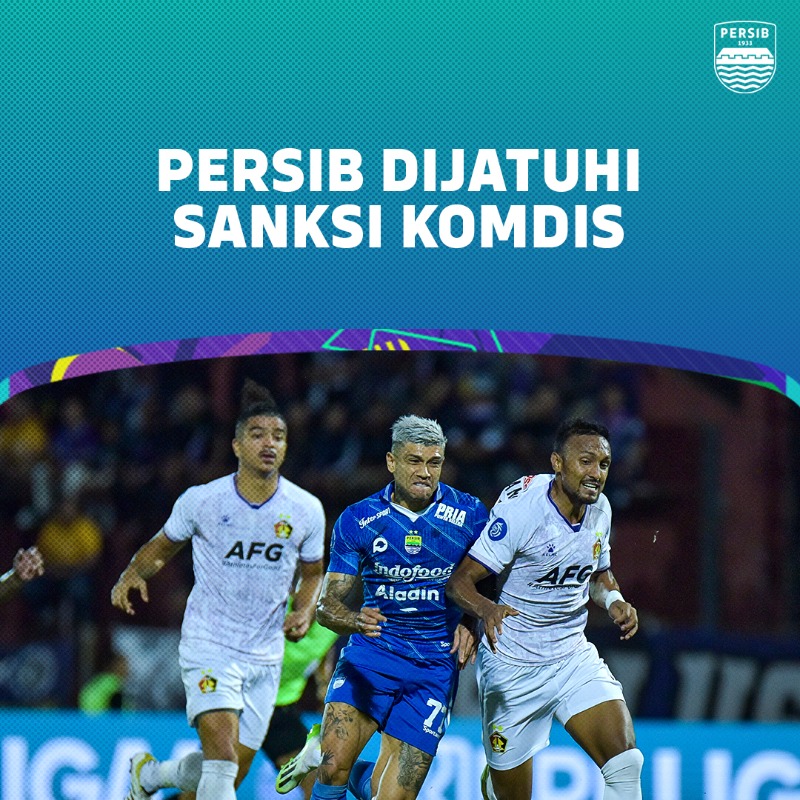 persib's tweet photo. PERSIB terkena sanksi setelah menang lawan Persik Kediri