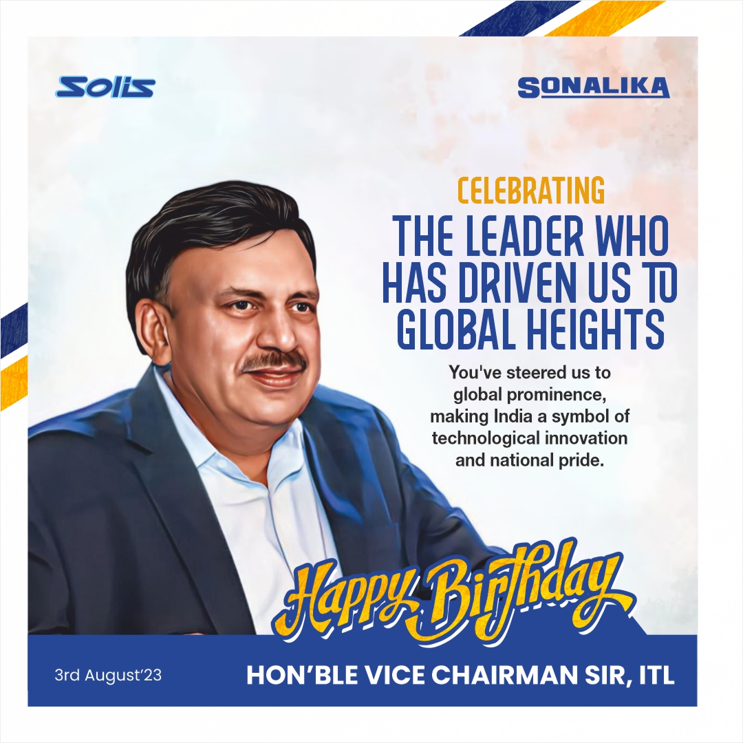 The #Sonalika family is overwhelmed as we celebrate the birthday of Dr. Amrit Sagar Mittal Sir, Hon'ble VC, International Tractors Limited. He is our inspiration and the guiding force to achieve our goals as a team. Wishing you happiness and good health. Happy Birthday Sir!