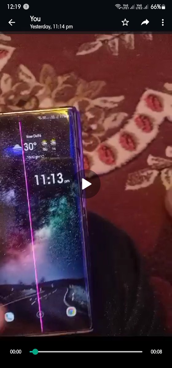 Raj87870's tweet photo. @SamsungMobile After installing latest update fr NOTE 20 ULTRA, PINK line appeared on center of phone display. Who is responsible fr this incompatible update which hs destroyed my phone Why technical team doesn't TEST glitches before releasing any Updates. What a waste of 1lakh https://t.co/aggTsozqjs