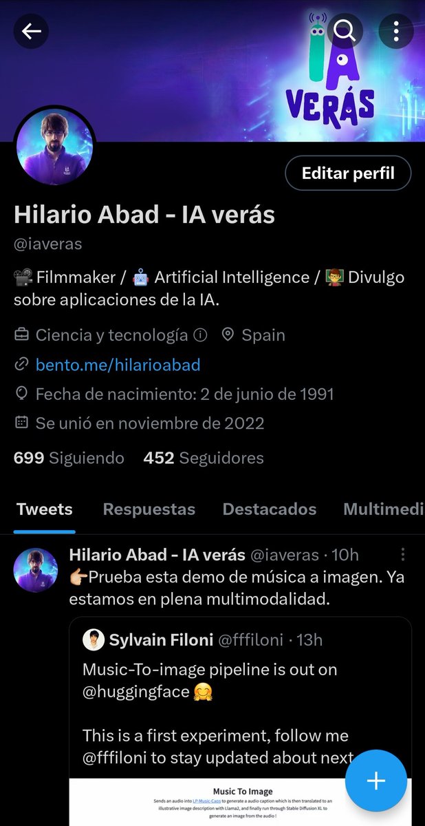 Casi nunca escribo en este cuenta porque estoy monotema con la IA, aquí, y en otras redes. Me podéis encontrar en <a href="/iaveras/">Hilario Abad - IA verás</a>.