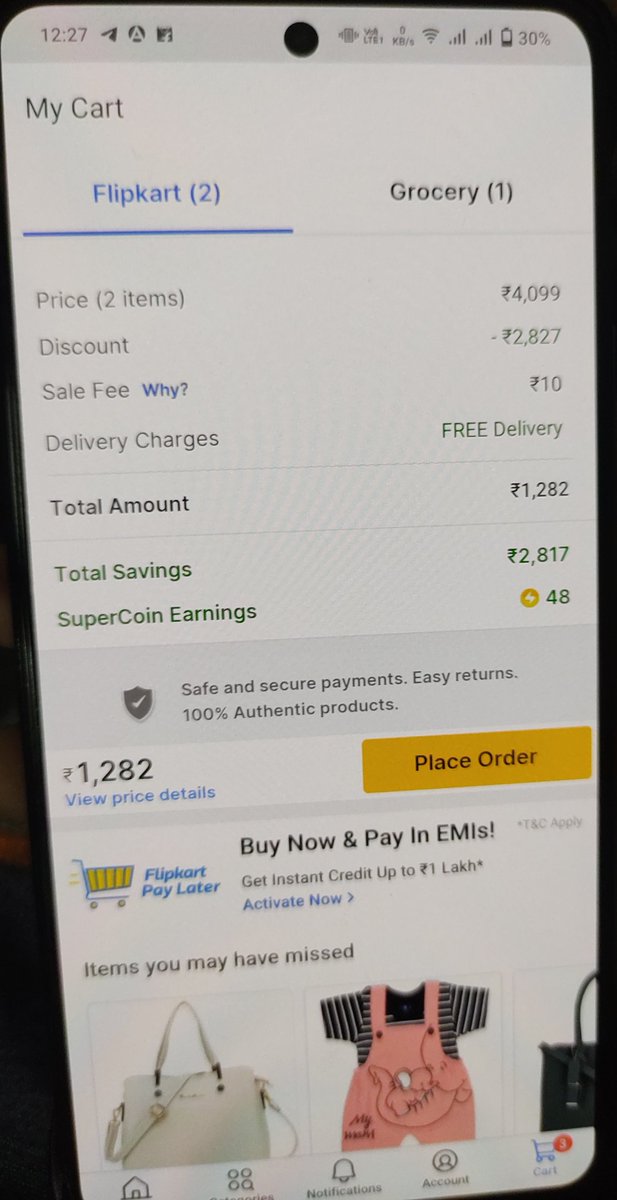kumarkrishu7's tweet photo. Sale fee introduced by #Flifkart in this season. They are charging INR 10 for favour to customer that you are enjoying sale season. 🤣 #flipkart please we as a customer never asked you to give us this type of enjoyment and favour. Highly disappointed from such kind of loot https://t.co/q51Md4bxGI