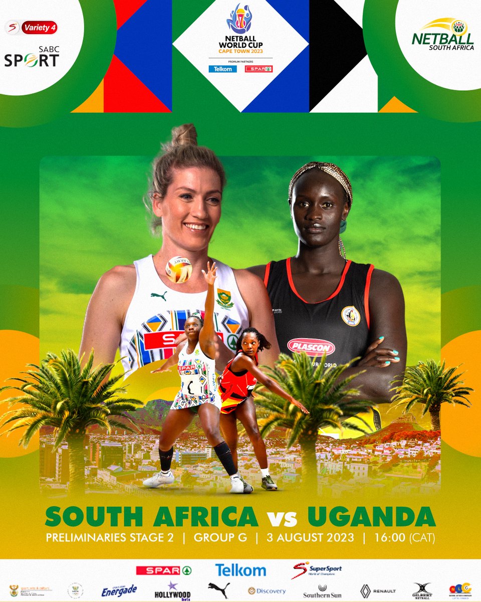Netball_SA's tweet photo. 🇿🇦🆚🇺🇬
Ready to be 𝗨���𝗶𝘁𝗲𝗱 𝗔𝘀 𝗢𝗻𝗲 💪

#SPARProteas | #NWC2023 | #PutYourHandsUp https://t.co/H4JDFOzs0d