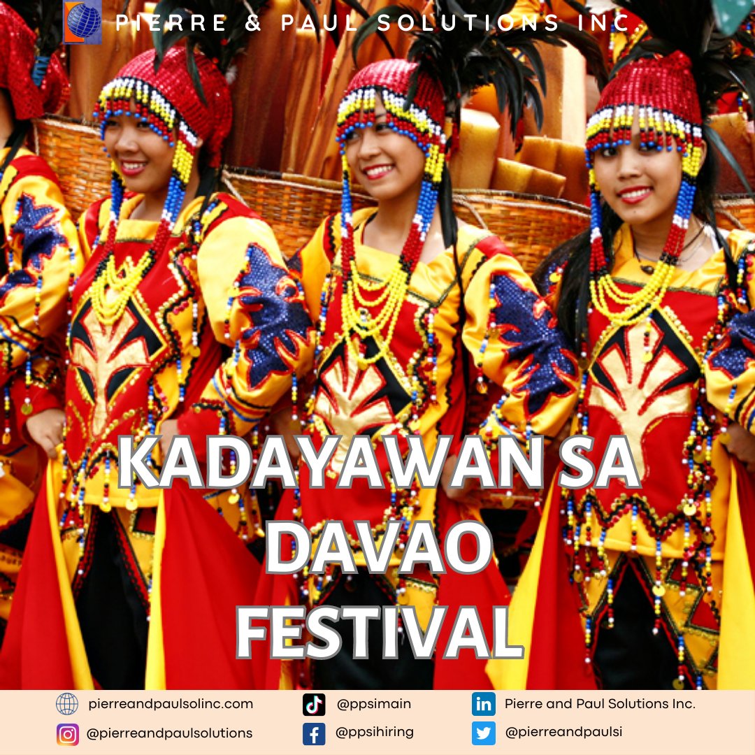 pierreandpaulsi's tweet photo. The Kadayawan Festival in Davao City honors 11 tribes, celebrating abundant crops, rituals, and nature gods through displays, singing, and dancing.

Your partner in success!  

#PPSI #BPOhiring #KadayawansaDavaoFestivalDay https://t.co/nDgvWMYy6c