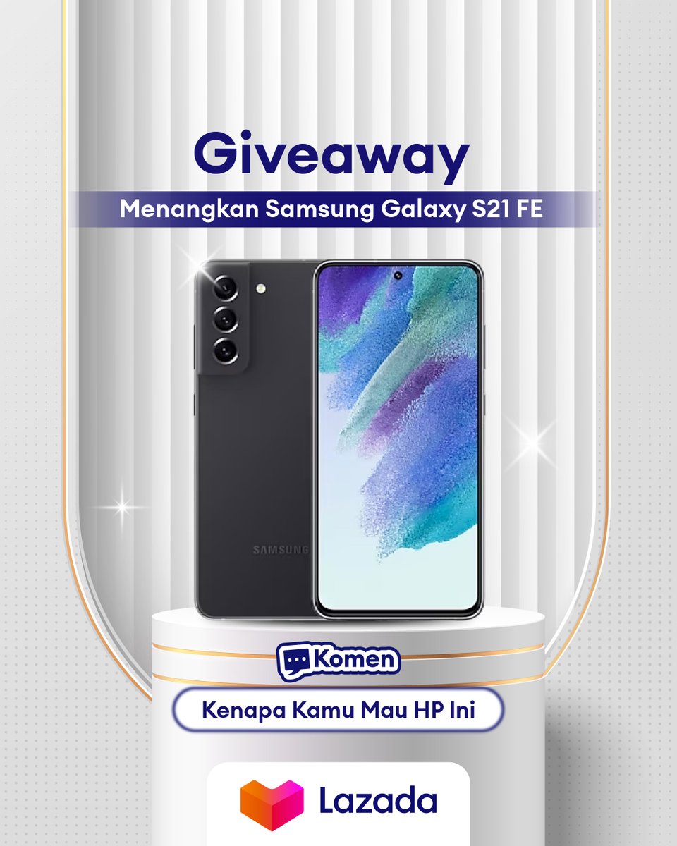 ✨ GIVEAWAY ALERT ✨

MAU HADIAH SAMSUNG GALAXY S21 FE GRATIS?  

1. Follow <a href="/LazadaID/">Lazada</a> &amp; tag 3 teman kamu
2. RT, Like &amp; komen alasan kamu kepengen banget HP ini + kenapa kamu harus menang pake hashtag #LazadaGiveaway #TambahKeHidupmu sebanyak-banyaknya, ya~

Periode: 3-9 Agustus