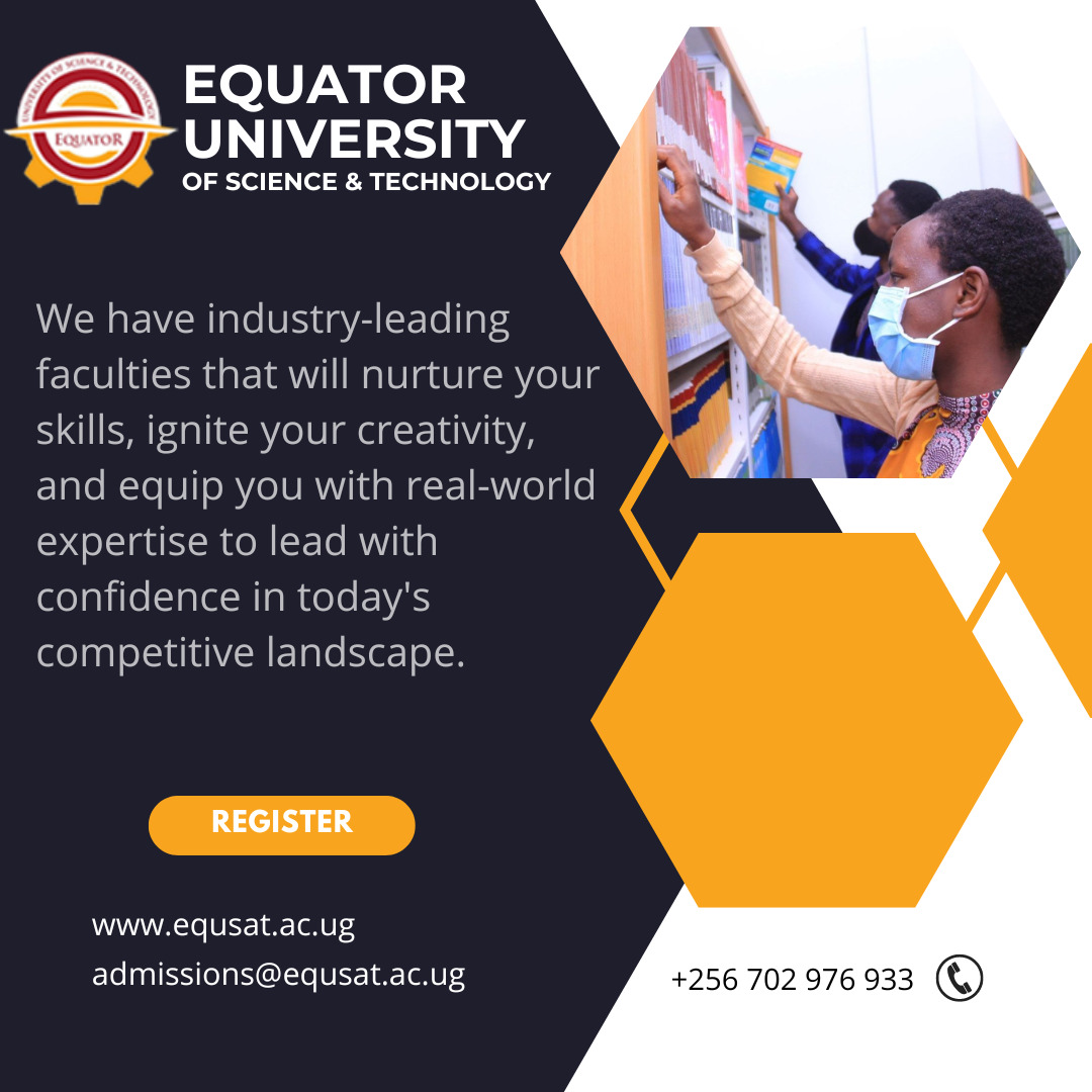 Equsat_Ug's tweet photo. At Equator University, we believe that curiosity fuels progress. Our research-driven environment empowers scholars to tackle the world's pressing challenges head-on. Be a part of a knowledge-driven community and discover the power of curiosity. Apply today! #EquatorUniversity https://t.co/Msa6psxnnp