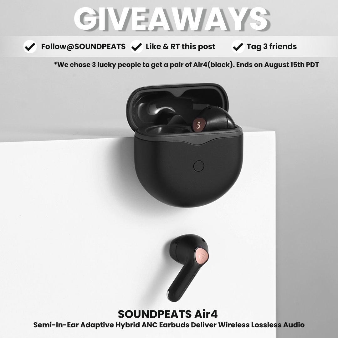 SOUNDPEATS's tweet photo. 🎧TEST WITH US🎧

🔍We'd love to invite 3 ppl to test our latest Air4 earbuds which deliver wireless lossless audio

👉Check the rules to ENTER

*EXTRA ENTRIES: Share your top 3 summer go-to songs

Ends on Aug 15th PDT. Good luck😜

#soundpeats #Air4 #music #giveaways #summer https://t.co/J7ucnhoH2M
