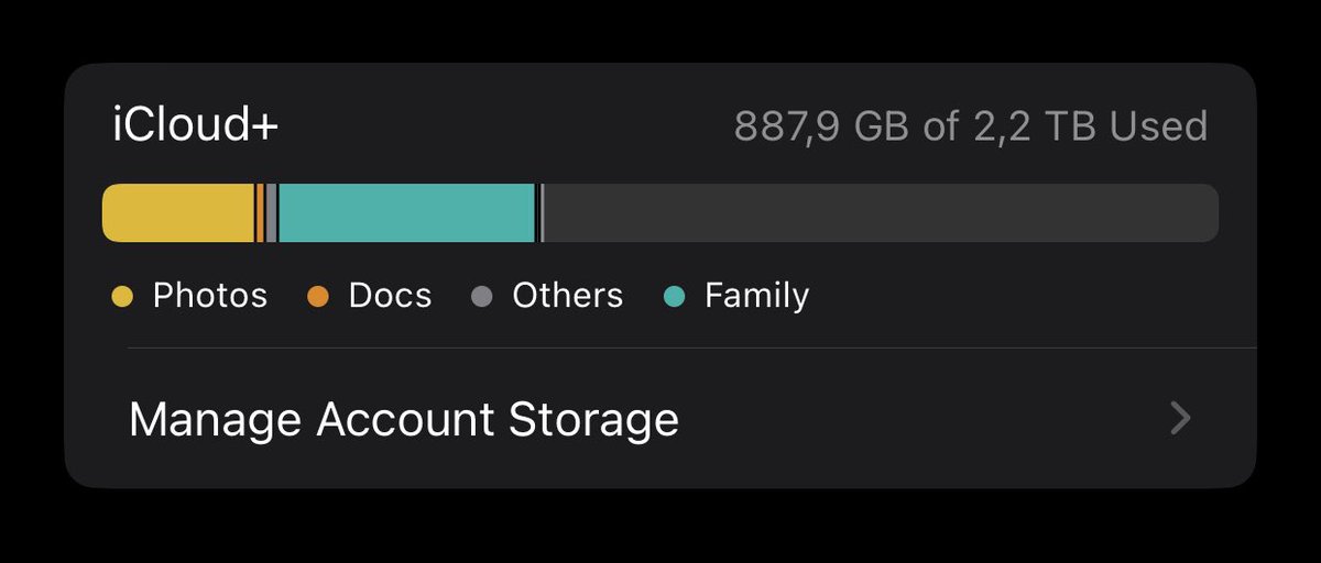 szibis's tweet photo. @darekmydlarz Upgrade or get Family plan if you have more Apple devices at Home.  I use Apple One plan which is adding me 200GB and extended this by iCloud Plus 2TB. All this is not cheap but no need to work with some external stuff, configure, manage, think about this and invest. https://t.co/RjIICtbGTL