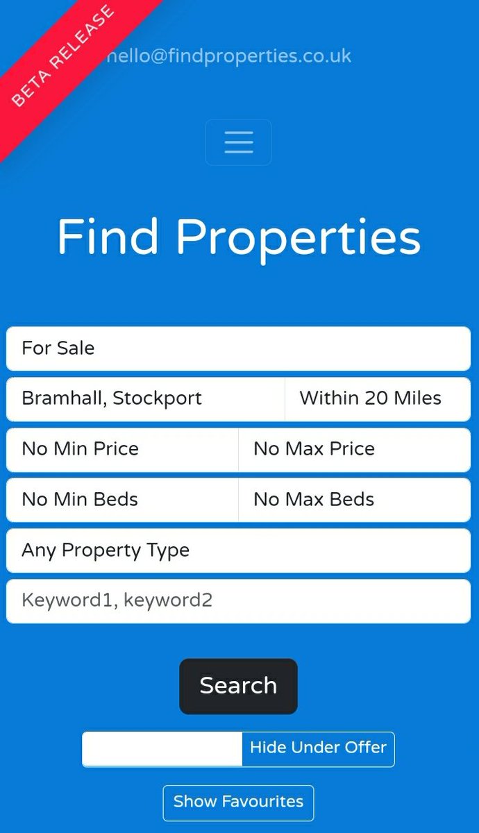 FindPropsUK's tweet image. So, a few updates on the Beta release of the #EstateAgent owned #property portal @FindPropsUK:

The anatomy of search:

Simply search by address/postcode/place/area (within search radius), price, beds, property type and keywords. Hide/show under offer, and view your favourites...