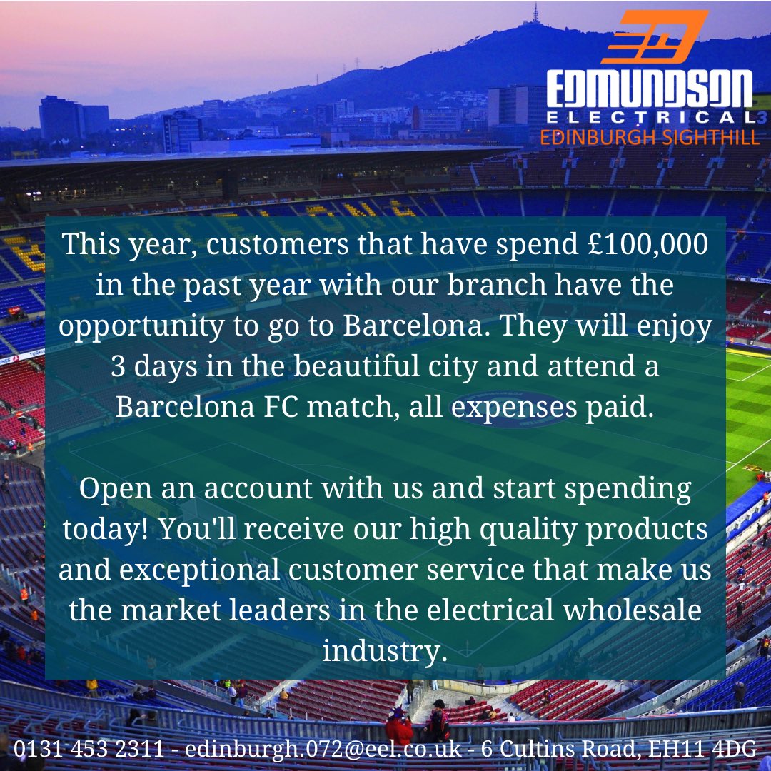 Join our customers today and receive promotions such as free cases of beer on the last Friday of the month, free food every Tuesday and so many more! Enquire today at 0131 453 2311 or DM or email for an account form! #EDINBURGH #Scotland #Electrical #electricalindustry