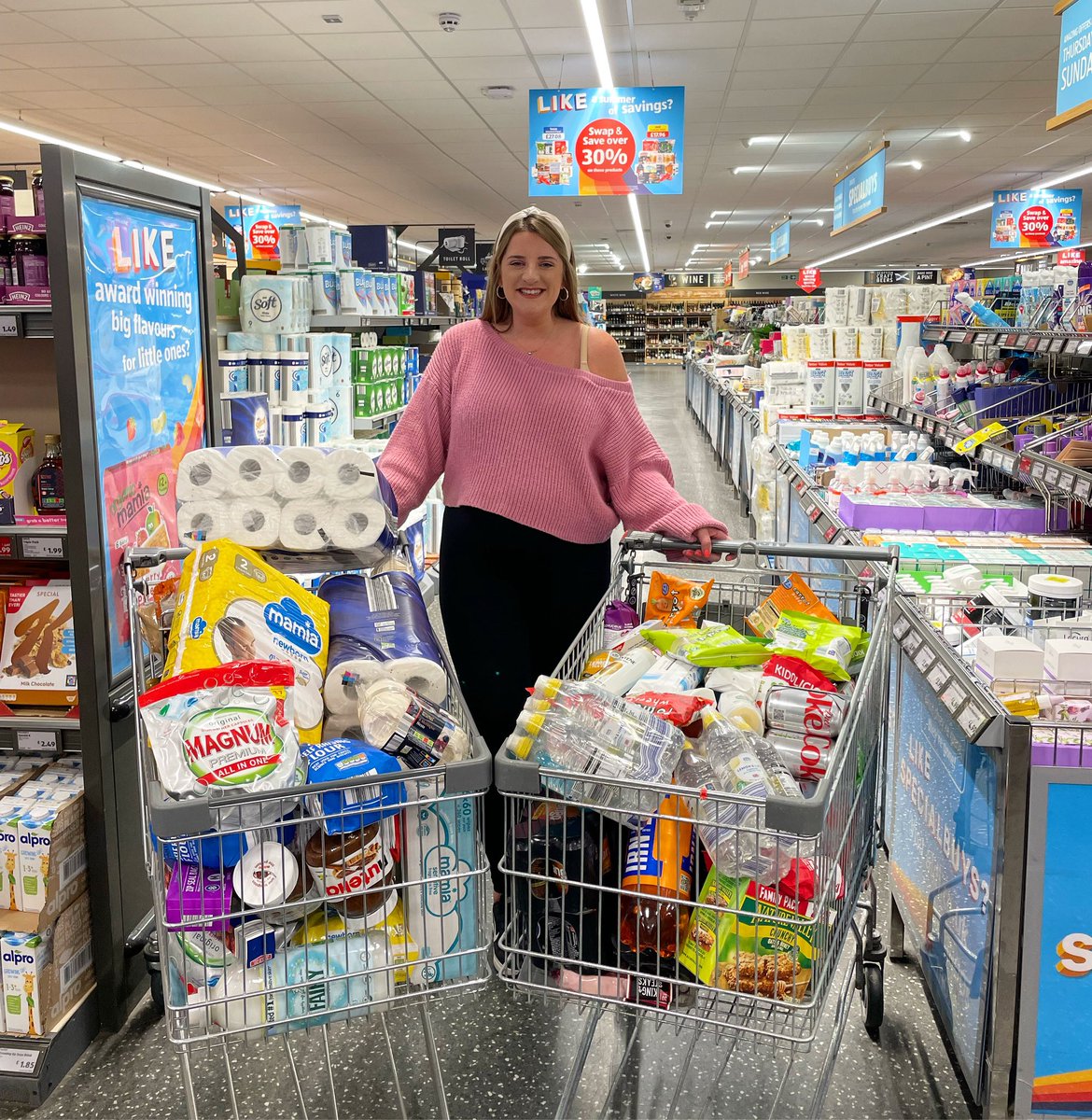 Mrs McElhaney (@mrsmcelhaneymgs) on Twitter photo So at the Royal Highland Show I entered a comp to win a Supermarket Sweep at <a href="/AldiUK/">Aldi Stores UK</a> and I WON! 🛒 🤩
I did it last night and managed to grab £350 worth of goodies. Even better? They match the value and donate to our local food bank here in Musselburgh. So much fun 😂 So at the Royal Highland Show I entered a comp to win a Supermarket Sweep at <a href="/AldiUK/">Aldi Stores UK</a> and I WON! 🛒 🤩
I did it last night and managed to grab £350 worth of goodies. Even better? They match the value and donate to our local food bank here in Musselburgh. So much fun 😂
