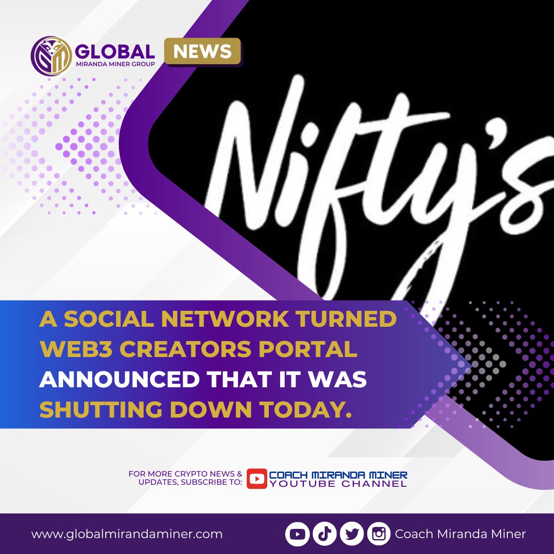 gmmg_official's tweet photo. "As a result, and with a heavy heart, we are winding down our operations as of today."
-@Niftys on their latest Tweet: https://t.co/CbnyancJh0
#GMMGNews #Niftys #Web3 #NFTCommunity https://t.co/qkZOuUdRhC