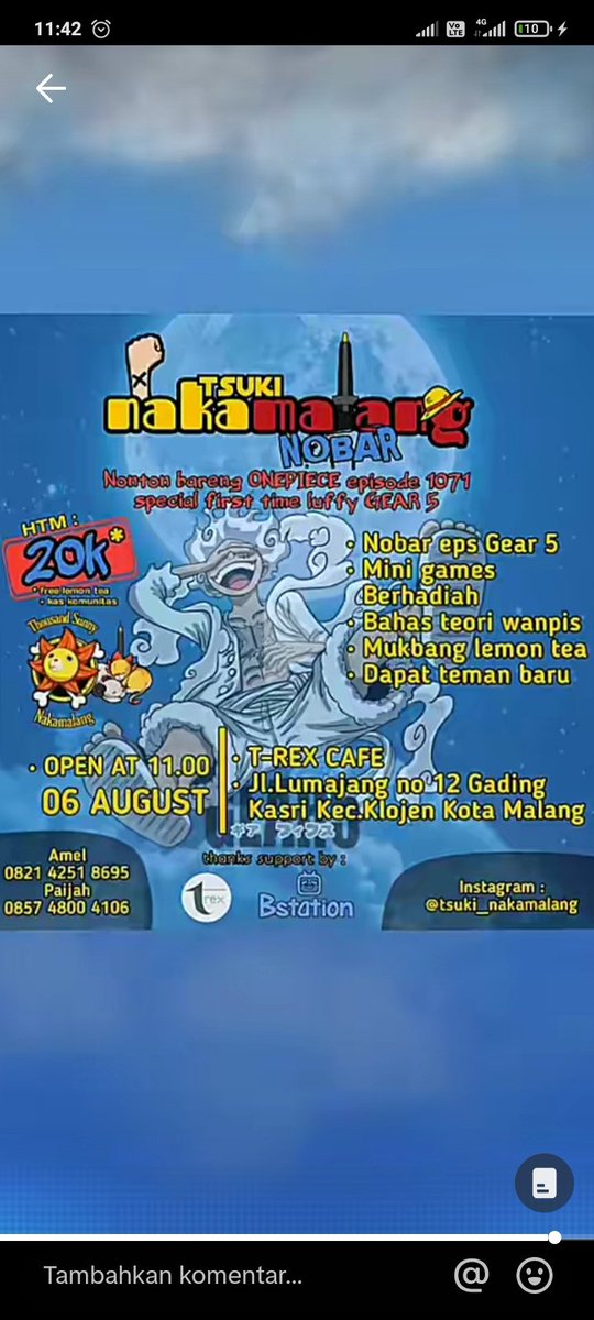 DickyReina48558's tweet photo. Cari partner buat nobar one Piece dong https://t.co/oTc8DReRsF
