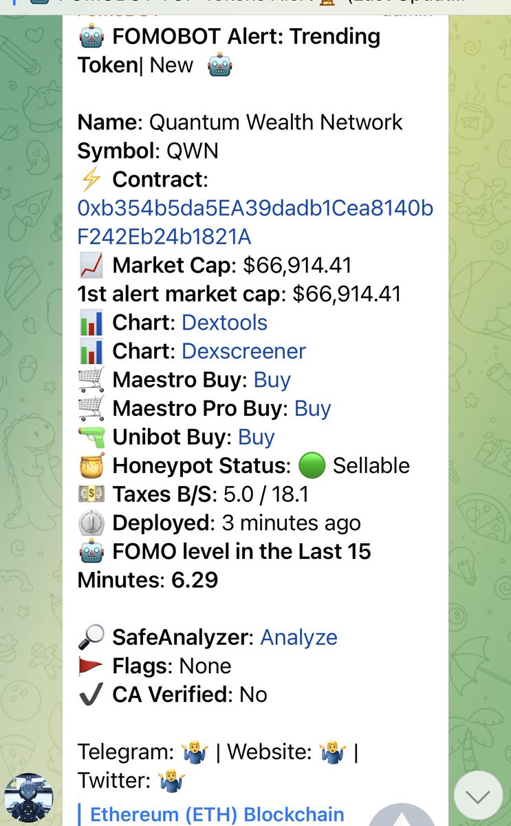 Fomoboterc's tweet photo. Thrilled to announce that again we managed to bring to our members a x140 play with $QWN

Called around 60k$ 2 min after launch - reached 9.2 M$

Our algo spotted many things among them potential of the token and the momentum 

Fomohunters did the rest 

#qwn #pepe #shiba #maestro #unibot #fomo #uniswap