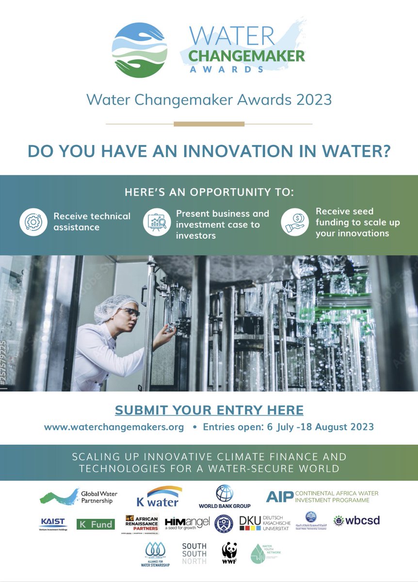 GWPSAF's tweet photo. We are looking for organisations, entities, &amp; individuals who have innovative initiatives that have contributed to building resilience to climate change and need support for scale up.

Apply here: https://t.co/LbhKJAizOb

@WorldBank @Kwater_twitt @GWPnews @simalabwi @UNICEF_SA https://t.co/5SInh76DRf