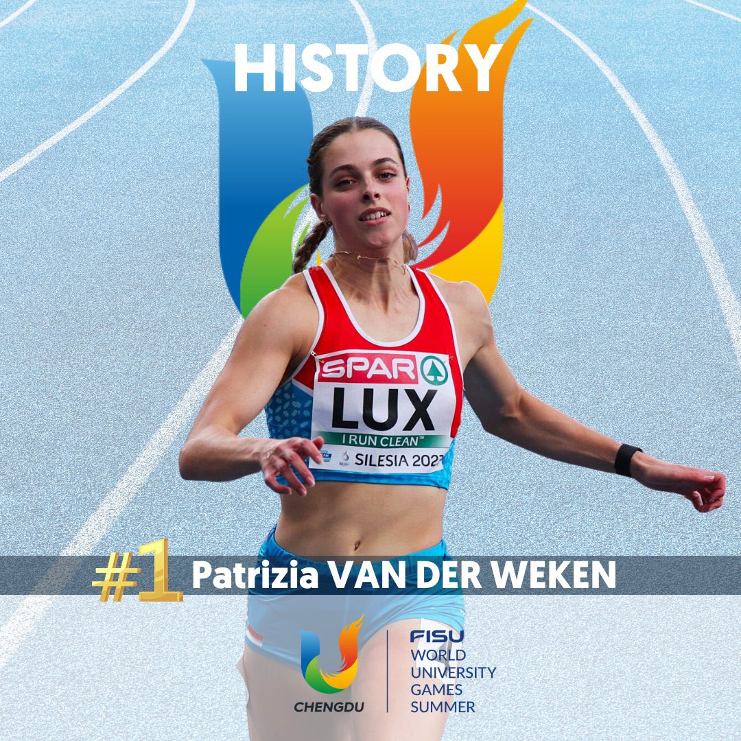 Gold for Luxembourg🏅 Ganz ganz grouss! Congrats Patrizia van der Weken winning #Luxembourg's first ever @FISU World University Games @Chengdu2021 gold medal. #Chengdu2021 #FISUGames #ChengduFISUGames #Athletics #womeninsports #womenpower