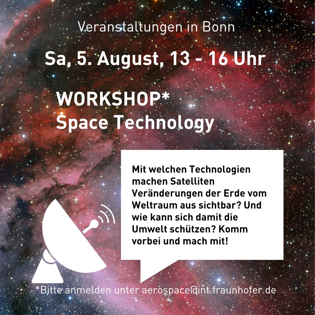 Am Wochenende geht es bei uns in #Bonn um Weltraumüberwachung, Schwarze Löcher und Klimaschutz mit Satelliten. Wir freuen uns auf @fraunhofer_FHR @astrosuzanna @FhAviationSpace @UniBonn @enaCom_UniBonn Mehr Infos: ms-wissenschaft.de/de/besuch/tour…